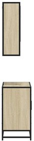 2 pcs conj. móveis casa banho derivados madeira carvalho sonoma