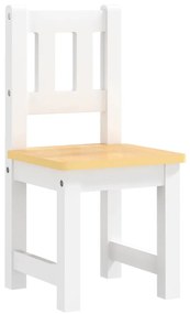 4 pcs conjunto mesa e cadeiras infantil MDF branco e bege