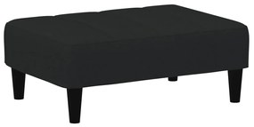 Sofá-cama 2 lugares c/ apoio de pés veludo preto