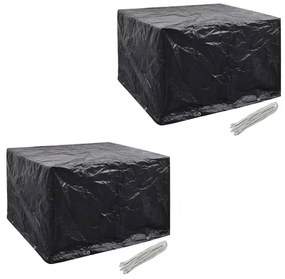 vidaXL Conjunto capas p/ mobiliário jardim 2 pcs 8 ilhós 113x113 cm
