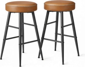 Conjunto de 2 bancos de bar 49,5 x 49,5 x 63 cm castanhos