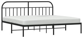 Estrutura de cama com cabeceira 193x203 cm metal preto