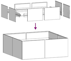 Vaso/floreira 80x80x30 cm aço branco