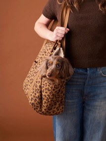 Saco de transporte Family, para pequeno animal de companhia castanho estampado