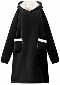 vidaXL Sweatshirt manta Preto M Fleece e Flanela