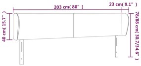 Cabeceira de cama c/ abas veludo 203x23x78/88cm verde-escuro