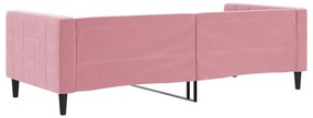Sofá-cama 90x200 cm veludo rosa