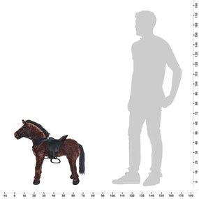 Cavalo de montar em peluche castanho escuro XXL