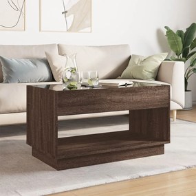 Mesa de centro luzes LED Infinity 90x50x50 cm carvalho castanho