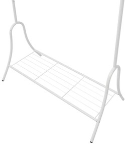 Bengaleiro de aço com prateleira, branco