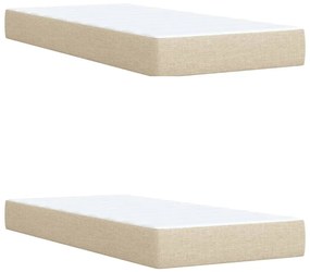 Cama com molas/colchão 200x200 cm tecido cor creme