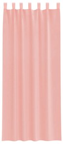 Cortinas de voile com bolsos para varão 2 pcs rosa