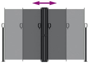 Toldo lateral retrátil 160x600 cm preto