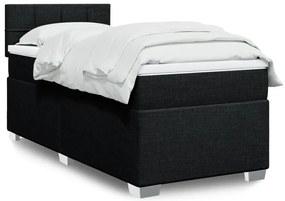 Cama com molas/colchão 90x190 cm tecido preto