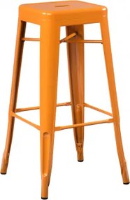 Pack De 4 Bancos Altos Empilháveis Em Aço Lix Laranja Açafrão & ↑75 Cm - Sklum