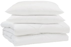 vidaXL Edredom de Verão Simples 3 pcs Branco Microfibra