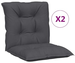 vidaXL Almofadões lombares p/ cadeiras de jardim 2pcs tecido antracite
