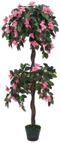Planta rododendro artificial com vaso 155 cm verde e rosa