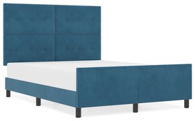 Cama vidaXL Azul Escuro 160x200 cm Veludo