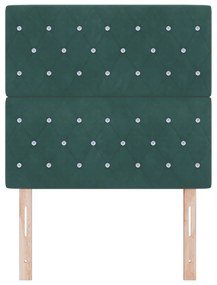 Cabeceira vidaXL Botão de Cristal de Veludo Verde Escura 100 cm, Cabec