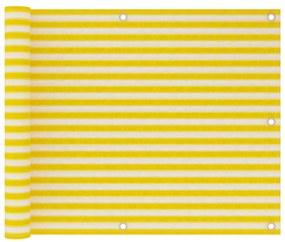 Tela de varanda 75x300 cm PEAD amarelo e branco
