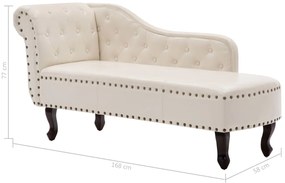 Chaise longue couro artificial branco nata