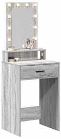 Mesa de maquilhagem vidaXL com luzes LED cinzento sonoma 50x41x140 cm