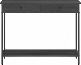 Mesa consola com 2 gavetas 30 x 80 x 100 cm para sala de estar ou hall de entrada, antracite, preto