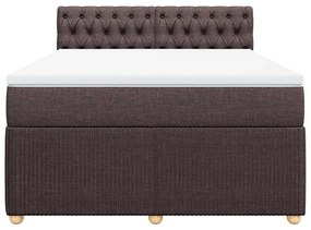 Cama com molas/colchão 140x200 cm tecido castanho-escuro