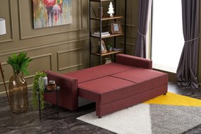 Sofá-Cama de 3 Lugares Ece – Vermelho Claret – 215 x 88 x 90 cm