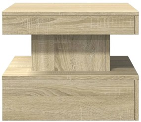 Mesa de centro com luzes LED 50x50x40 cm carvalho sonoma