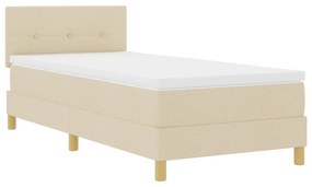 Cama Box Spring com Colchão Creme 90x190 cm Tecido