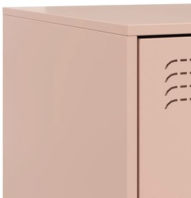 Mesas de cabeceira 2 pcs 34,5x39x62 cm aço rosa