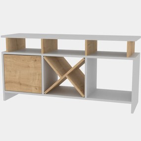 Móvel TV Auburn – Branco Carvalho – 120 cm x 29,9 cm x 60,6 cm