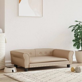 vidaXL Cama para cães 95x55x30 cm couro artificial cor cappuccino
