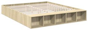 Estrutura de cama 200x200 cm derivados madeira carvalho sonoma