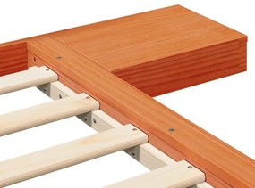 Estrado de Cama com Mesas de Cabeceira Castanho Encerado 100x200cm Mad