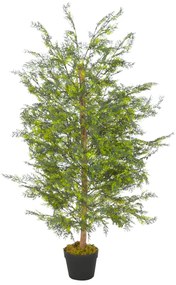 vidaXL Planta cipreste artificial com vaso 120 cm verde