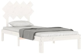 Estrutura de cama com cabeceira 90x200 cm madeira maciça