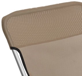Cadeiras praia dobráveis 2pcs textilene/aço cinza-acastanhado