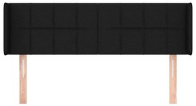 Cabeceira de cama c/ abas tecido 147x16x78/88 cm preto