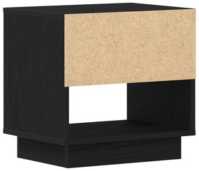 Cômoda de Cabeceira vidaXL Preto Carvalho 45x34x48 cm Madeira de Engen