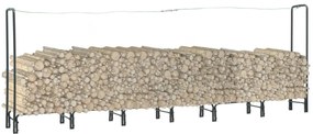vidaXL Suporte para lenha 360x35x120 cm aço antracite