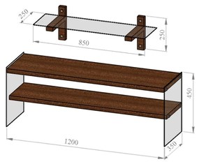 Móvel de TV TV104 – Nogueira – 120x45x35 cm