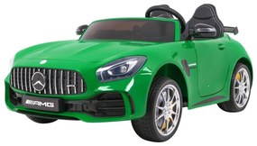 Carro elétrico para Crianças 24V 4x4 2 Lugares Mercedes-Benz GT R Rodas de EVA, Assento duplo de couro Verde Pintado