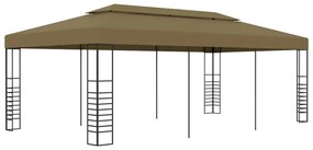 Gazebo 6x3x2,7 m 180 g/m² cinzento-acastanhado