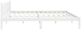 Estrutura de cama super king 180x200 cm pinho maciço branco
