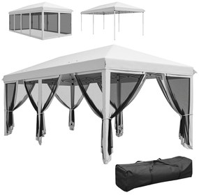 Tenda Dobrável 585x295x270 cm Tenda de Jardim com 6 Mosquiteiros Bolsa