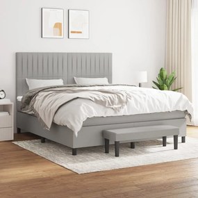 vidaXL Cama com molas/colchão 180x200 cm tecido cinzento-claro