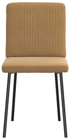 Cadeiras de jantar 6 pcs veludo castanho